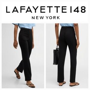 Lafayette 148 New York Barrow Finesse Wool Stretch Pants Black Sz 10